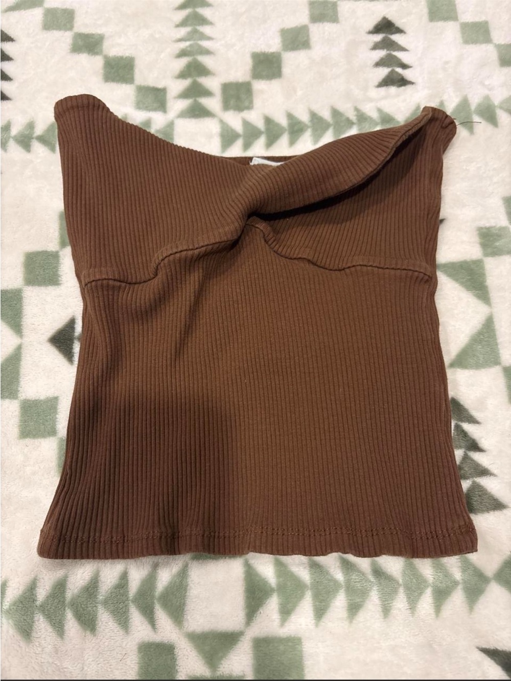 Cotton On Chocolate Brown Ribbed tube top
